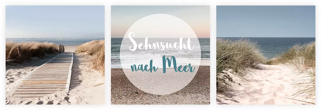Glasbild 3tlg. Sehnsucht nach Meer