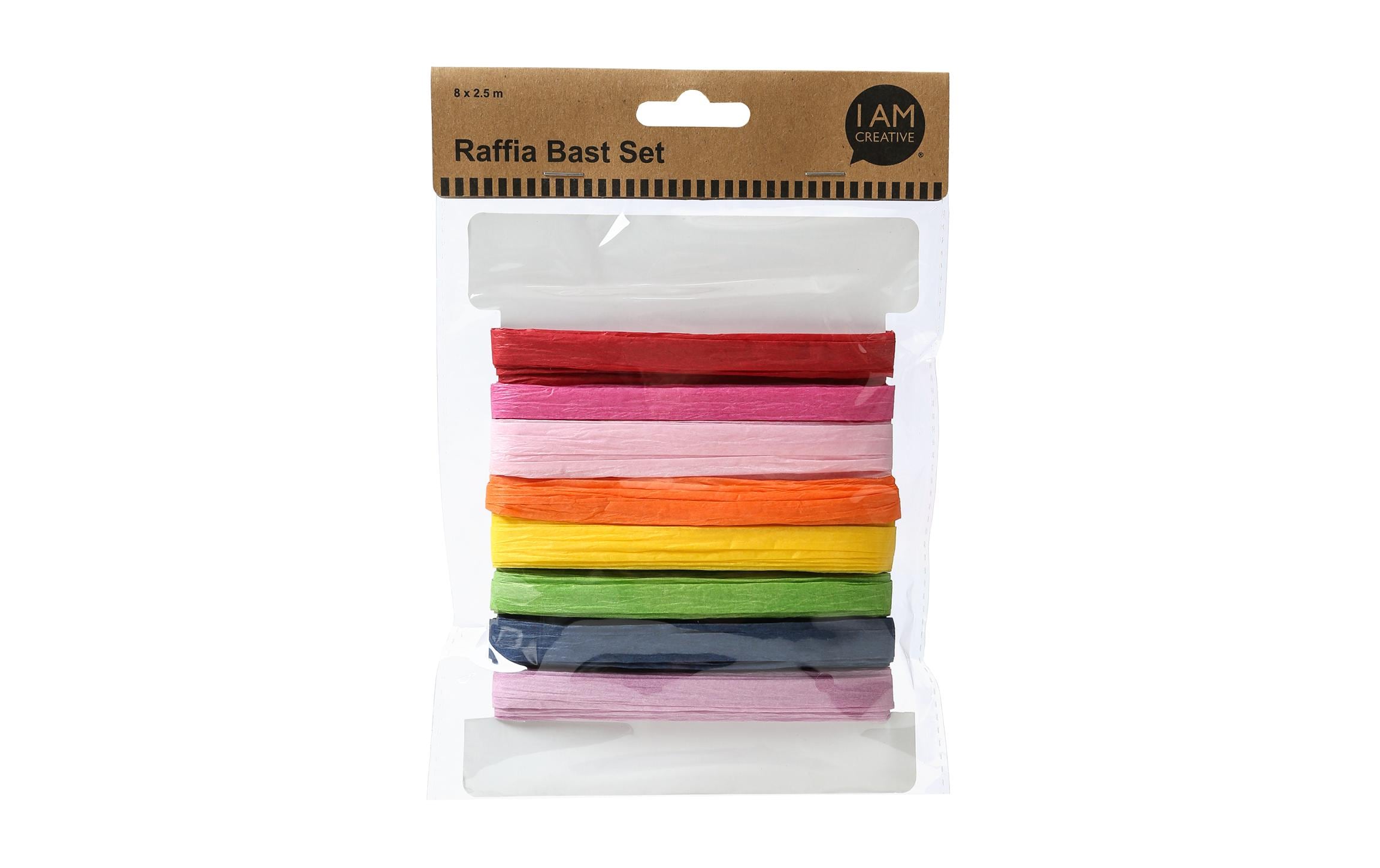 Raffia-Bast 2500 cm Mehrfarbig, 8 StückMit dem Bast lassen sich verschiedene Dekorationen kreieren und Geschenke geschmackvoll verpacken