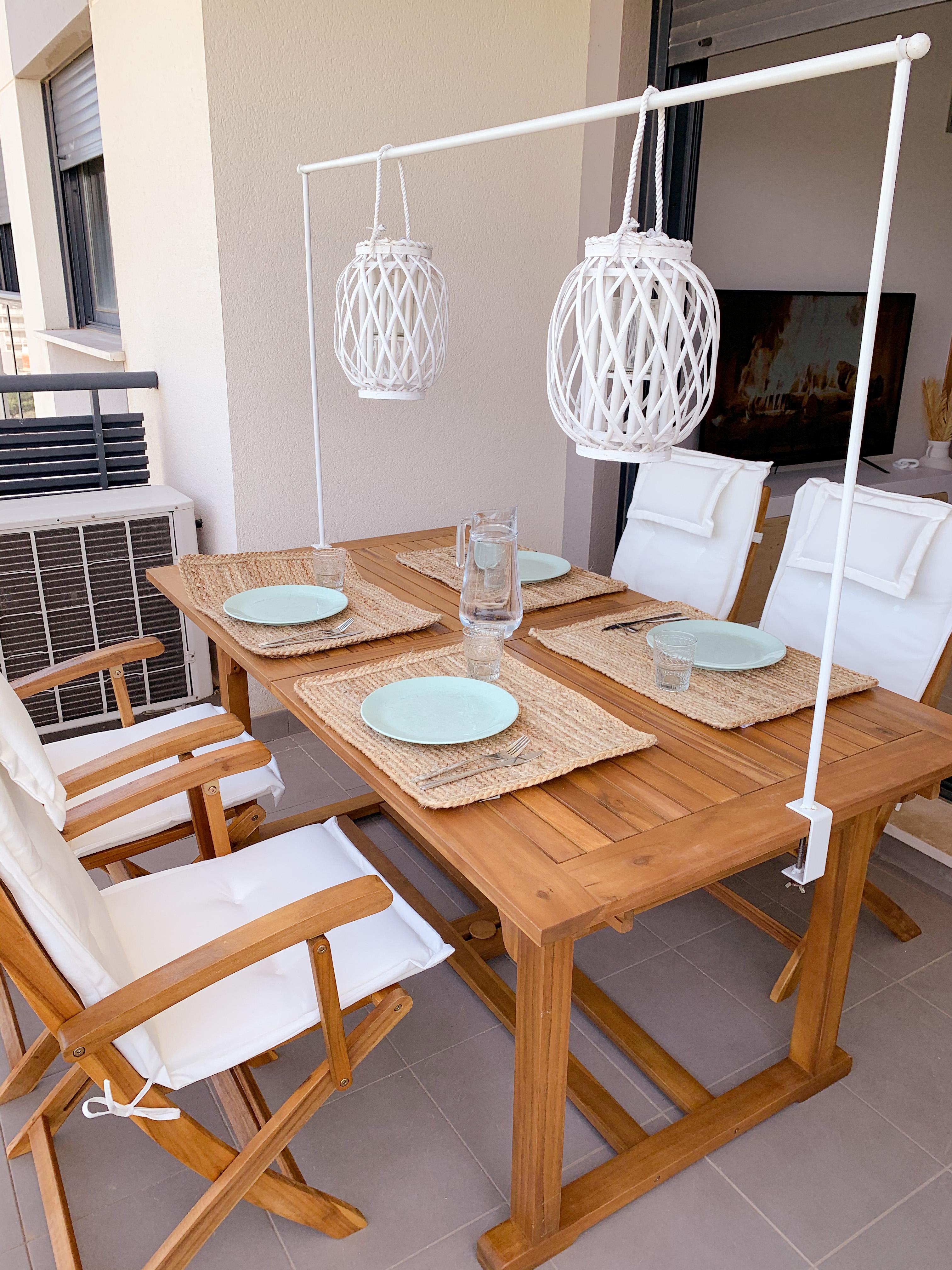 Set van 2 stoelen met zitkussen MAUI Acaciahout Gebroken wit