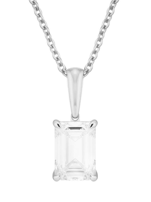 Brillant-Anhänger & Kette, 2.0 ct., Emerald-Cut, LG, Gold 585