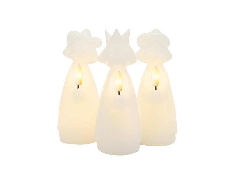 Sirius LED-Kerzen Set Drei Könige Maria, Weiss LED Kerzen für den Innenbereich