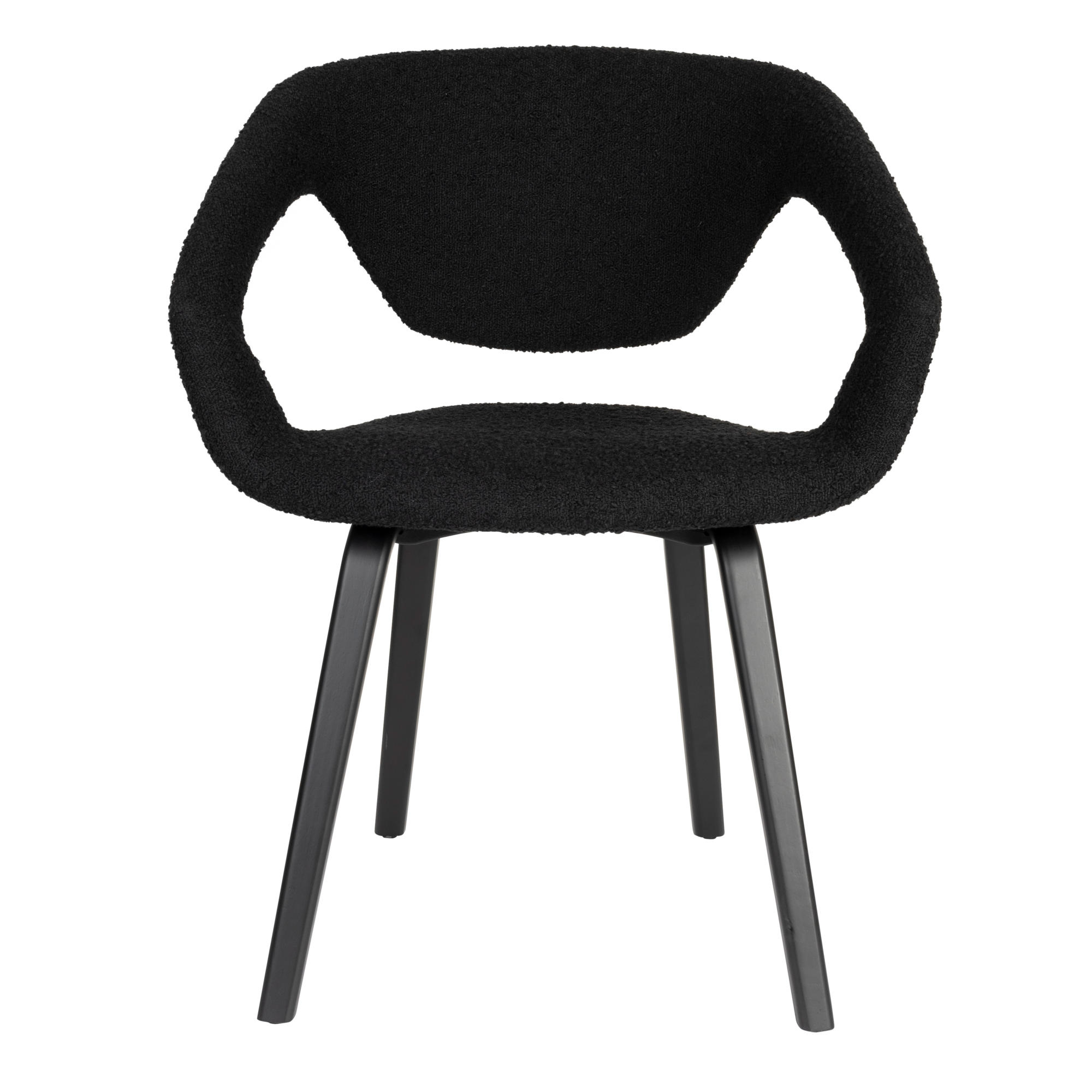 Eetkamerstoel Flexback Boucle zwart - set van 2