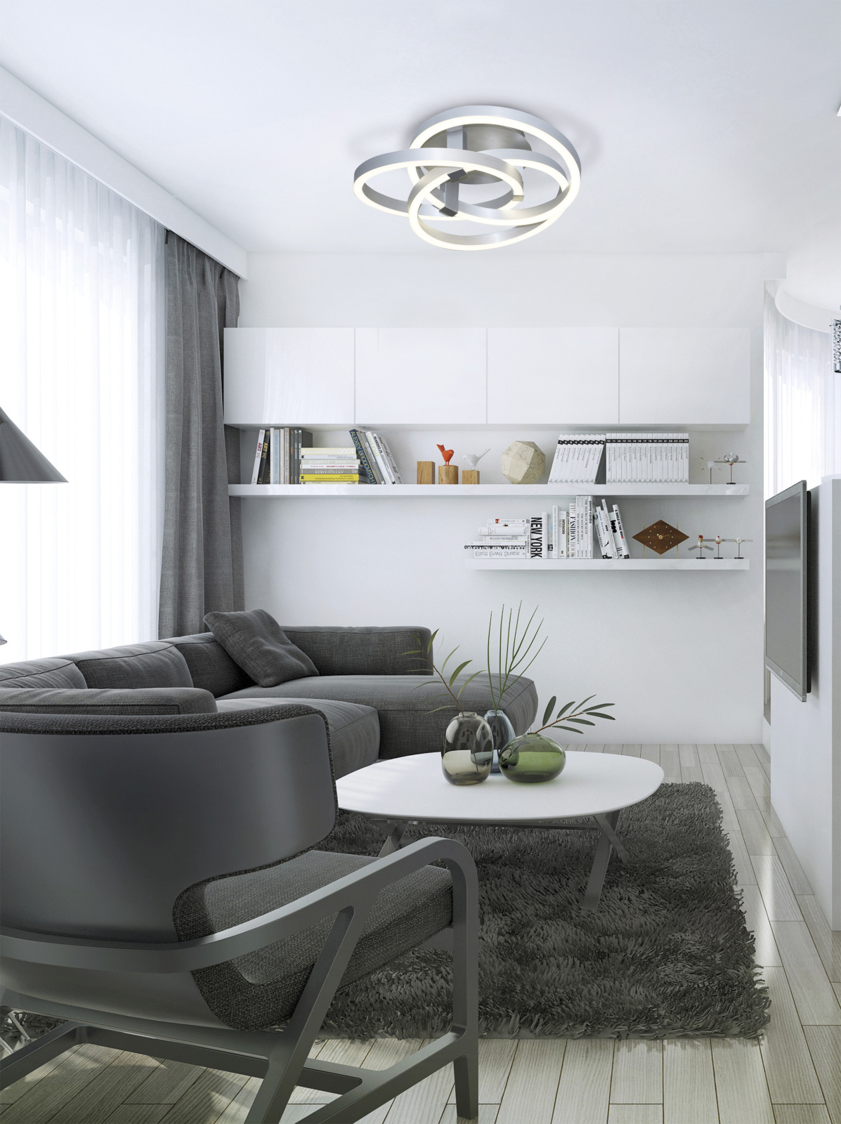 LED-Deckenleuchte DIVORA - aluminium - SmartHome