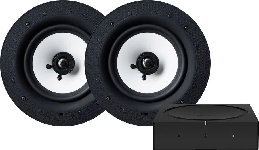 Sonos AMP   Lithe Audio IP44 Passive Ceiling Speaker (la paire) Systèmes hi-fi multiroom