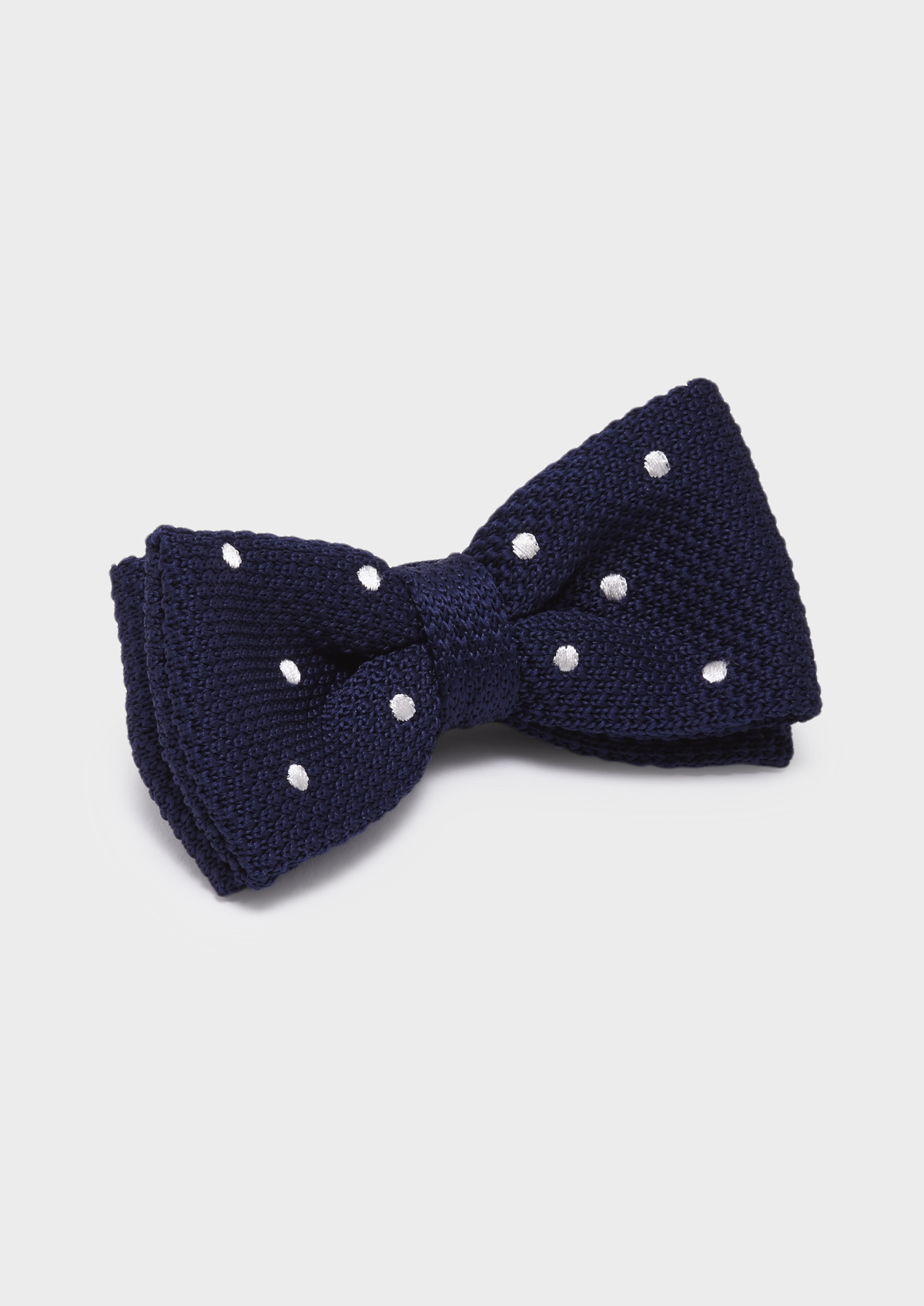 Noeud-papillon tricot uni bleu marine