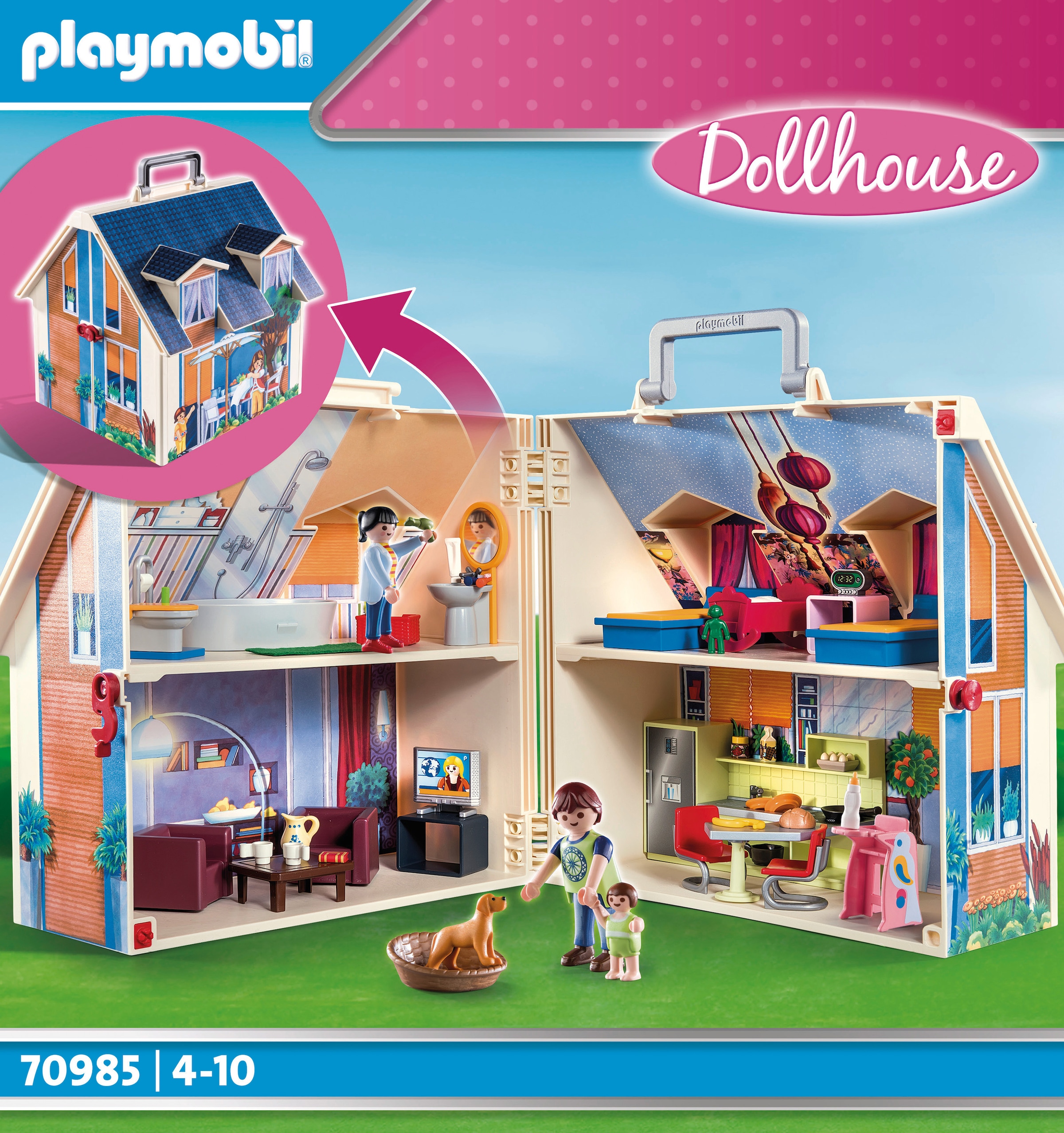 Playmobil® Konstruktions-Spielset »Mitnehm-Puppenhaus (70985), Dollhouse« Made in Europe