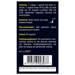 Lucovitaal CBD Cannabidiol 40mg Capsules 30CP