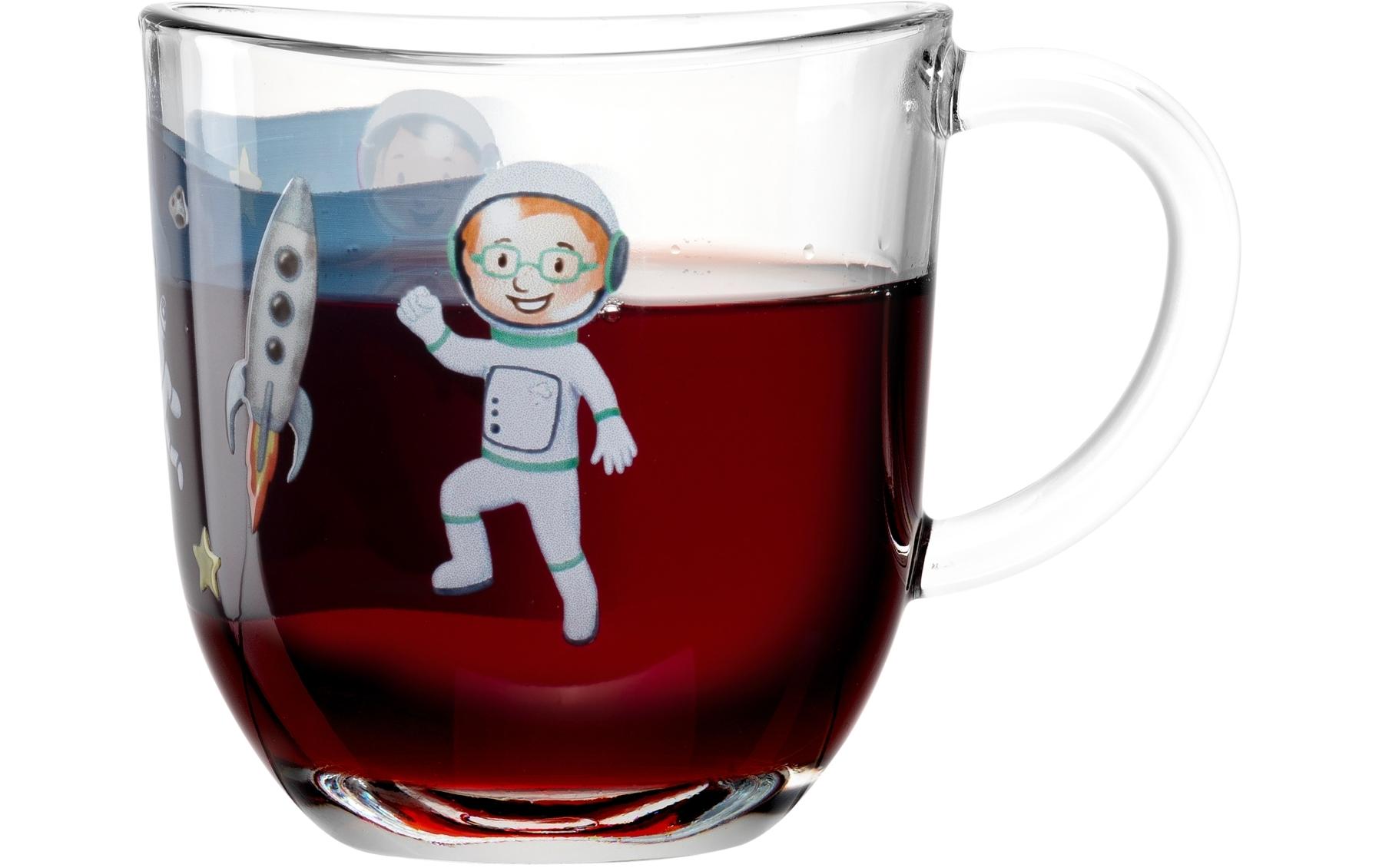 Kindertasse Avvenutura 280 ml, 6 Stück, WeltallTassen-Set für Kinder mit Henkel