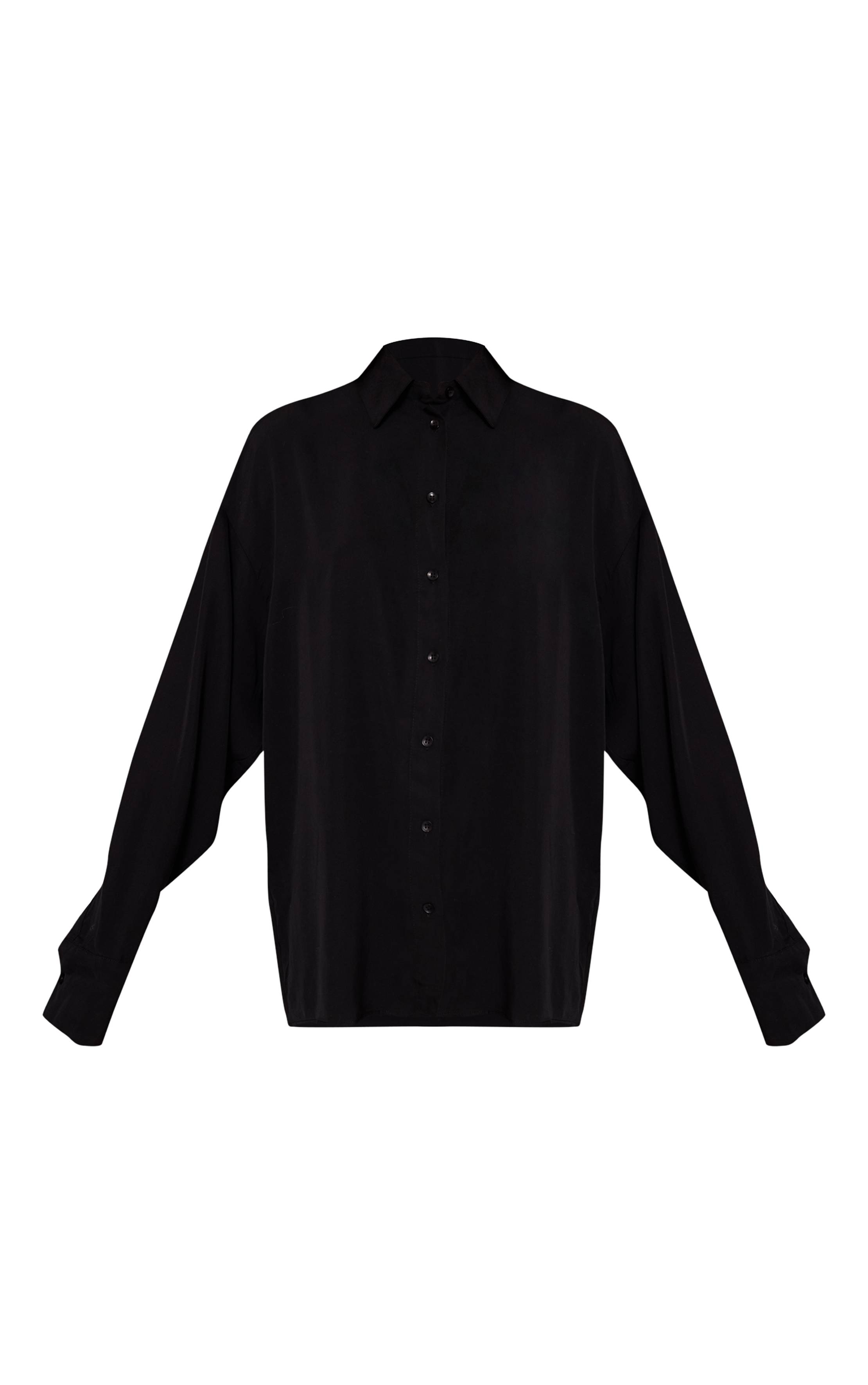 Noir Chemise Oversize En Tencel