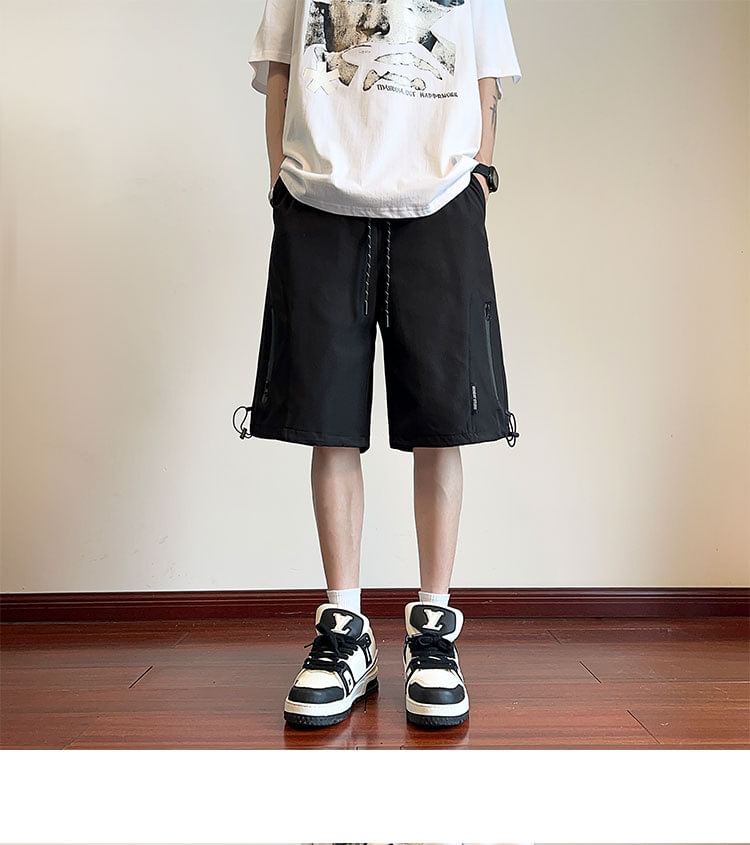 POSI - Shorts met trekkoord in de taille en effen panelen