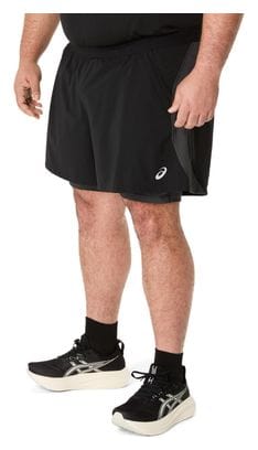Short 2-en-1 Asics Road 5in Noir Homme