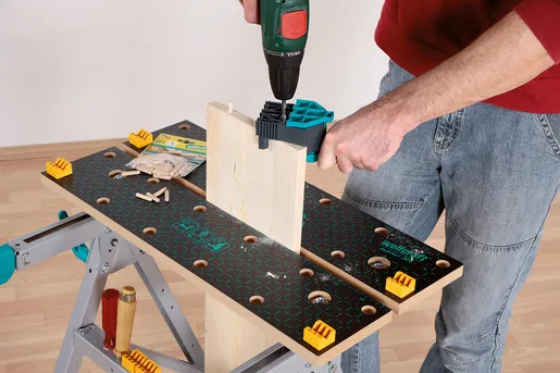 wolfcraft GmbH MASTER 200, Savbuk arbejdsbord, MDF, Aluminium, Sort, 180 kg, 14,5 cm, 36,5 cm