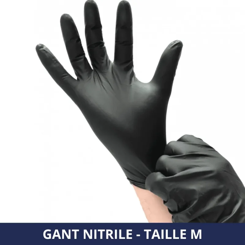 FILFA FRANCE - Gant nitrile non poudré - Noir - Taille M x100