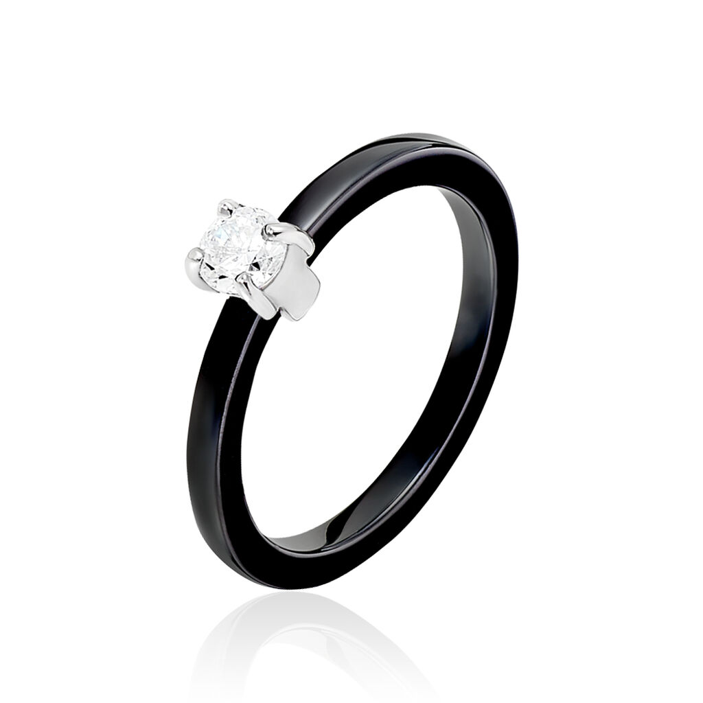 Bague Solitaire Nigelia Argent Blanc Oxyde De Zirconium