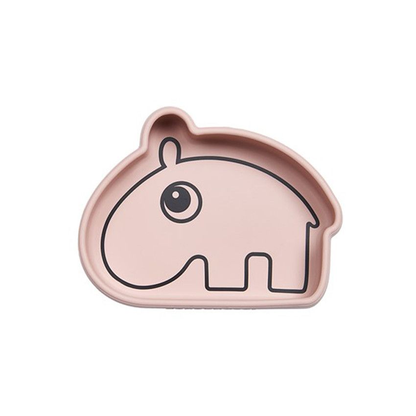 Assiette bol silicone ventouse Ozzo - Rose - Ecru