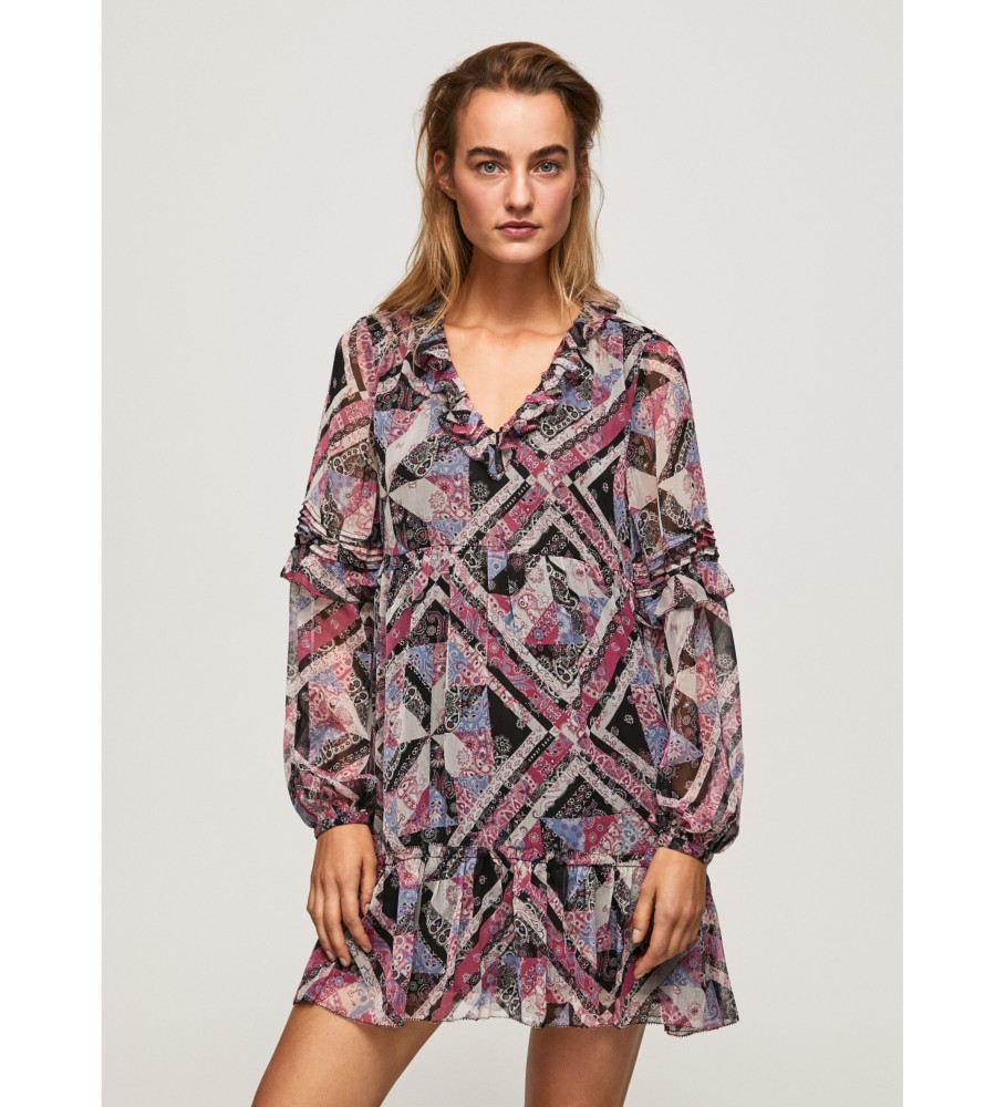 Vestido curto e quadrado multicolorido da Pepe Jeans