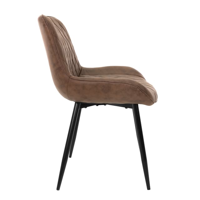 ML-Design 4 stk. spisebordsstole med ryg og armlæn, brun
