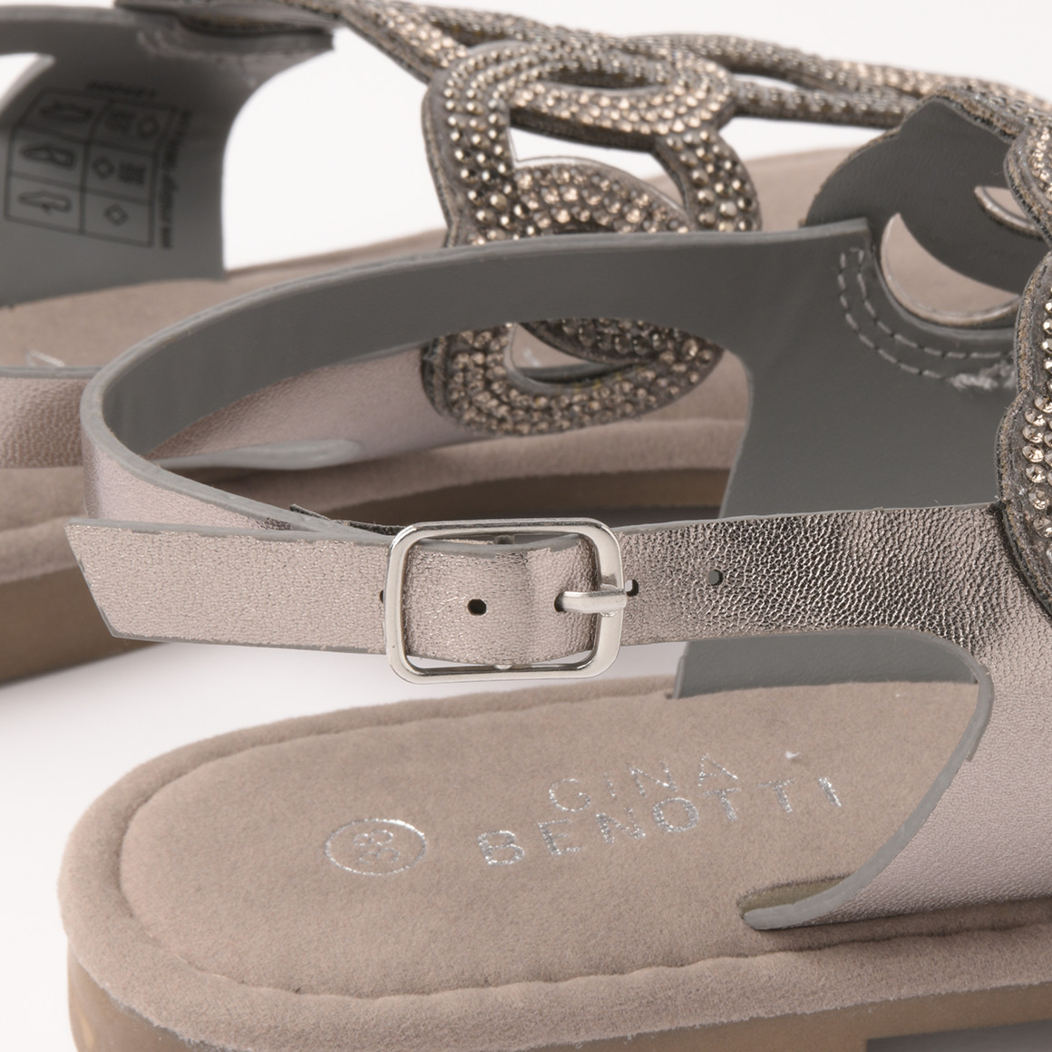 Gina Benotti Damen Sandalen mit Zehentrenner  Damen Sandal graphit / silber