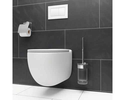 REIKA SAKU toiletborstelset, chroom, glanzend
