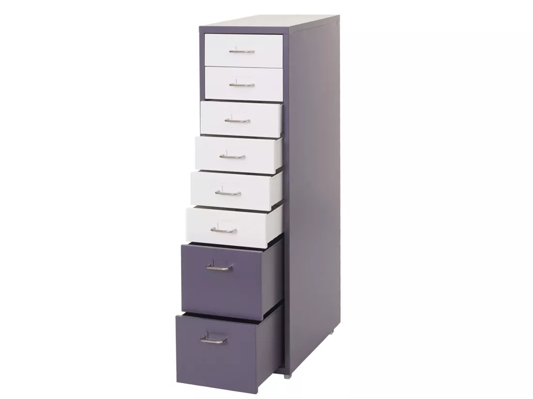 Caisson roulant Preston T851, gris foncé blanc - gris foncé
