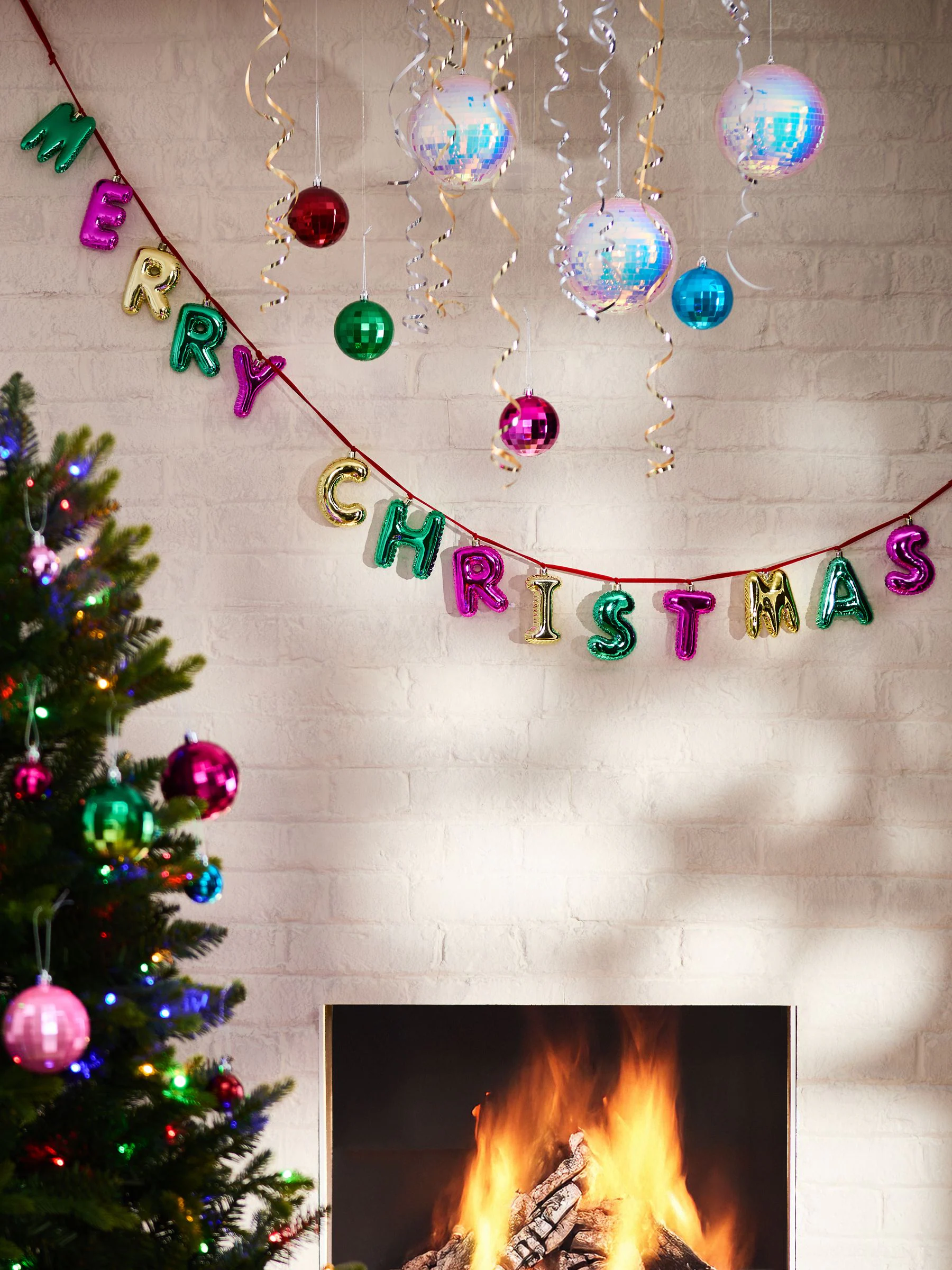 Vrolijk Kerstmis ballonnenletterslinger