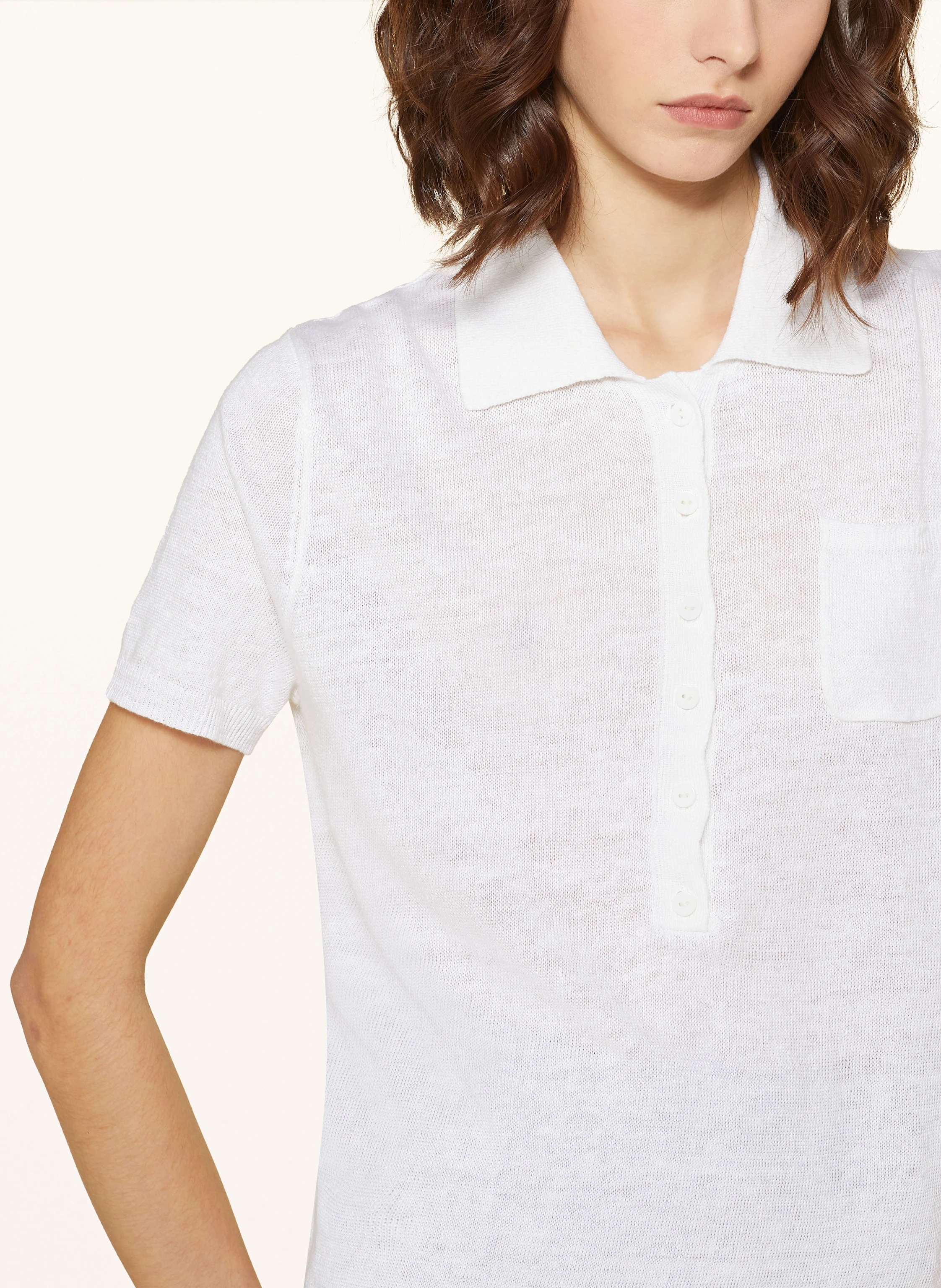 LUISA CERANO Strick-Poloshirt aus Leinen