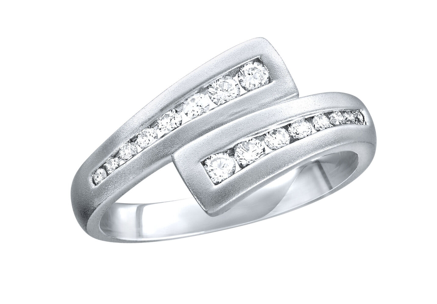 Platin Damenring mit lupenreinen Brillanten