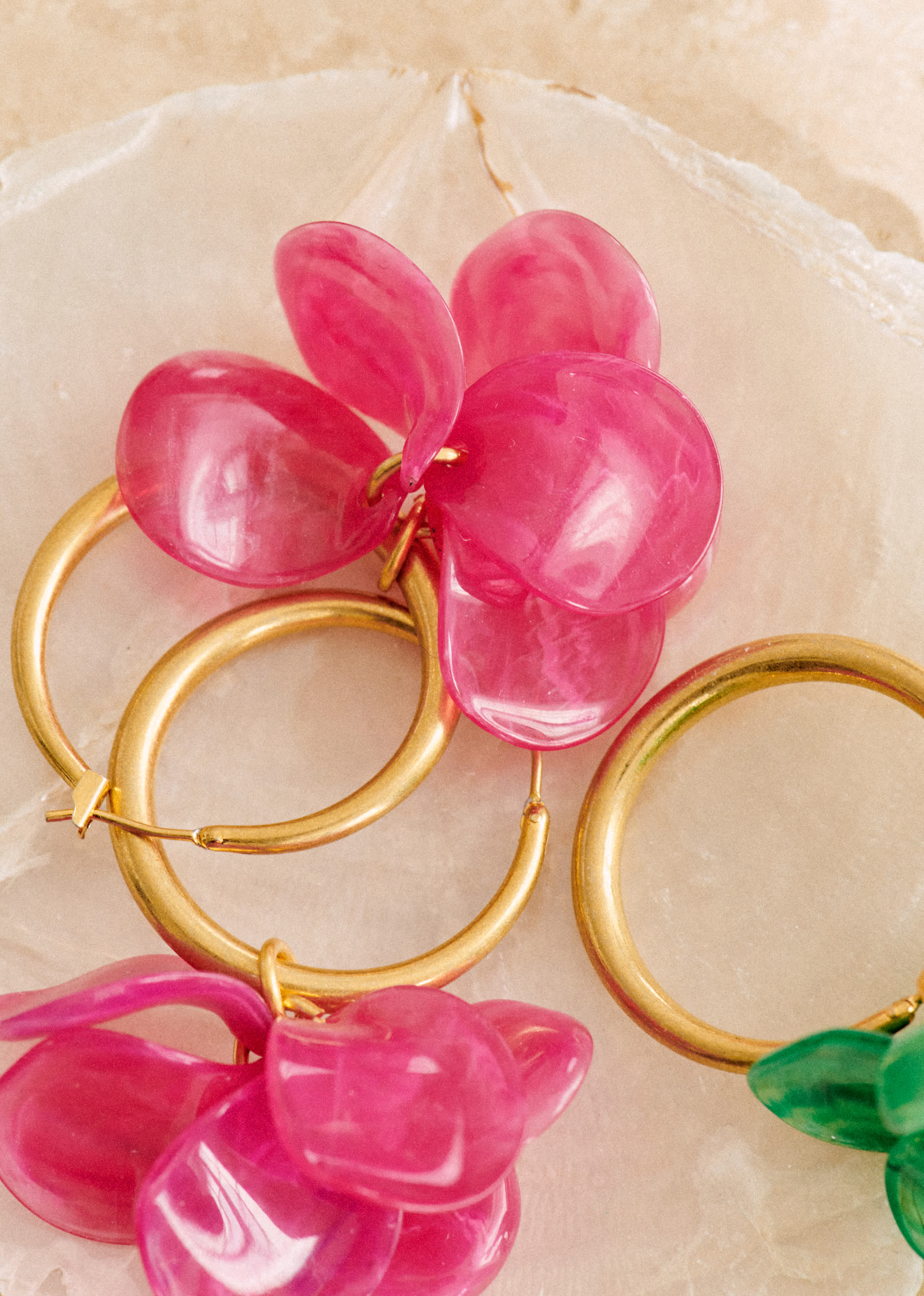 Anneaux Flora - Fuchsia - E-SHOP/BIJOUX Boucles d'Oreilles 5905767