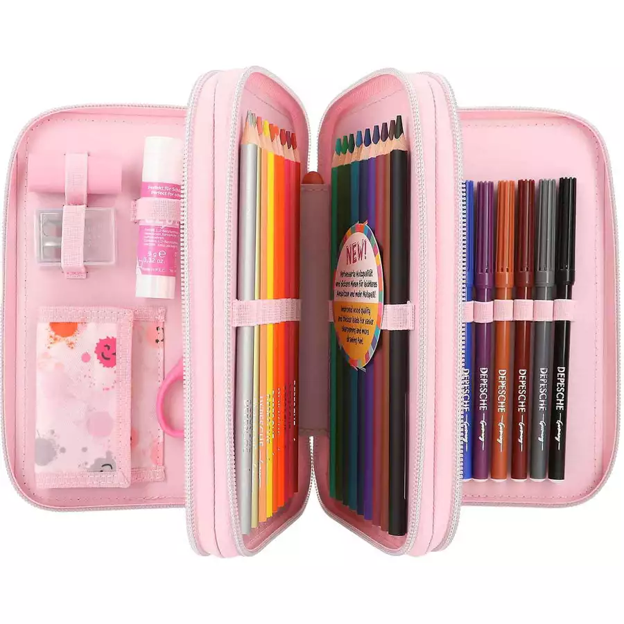 Depesche Federtasche inkl. Stifte TOPModel 21 x 9 x 7 cm pink