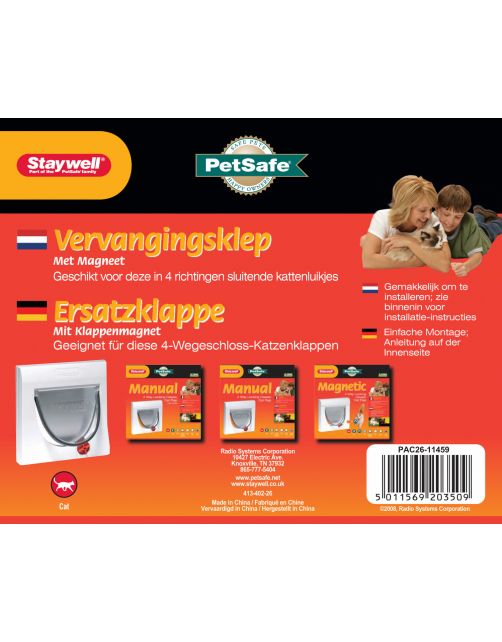 Staywell-Petsafe Vervangingsklep En Magneet 900 - Kattenluik - per stuk