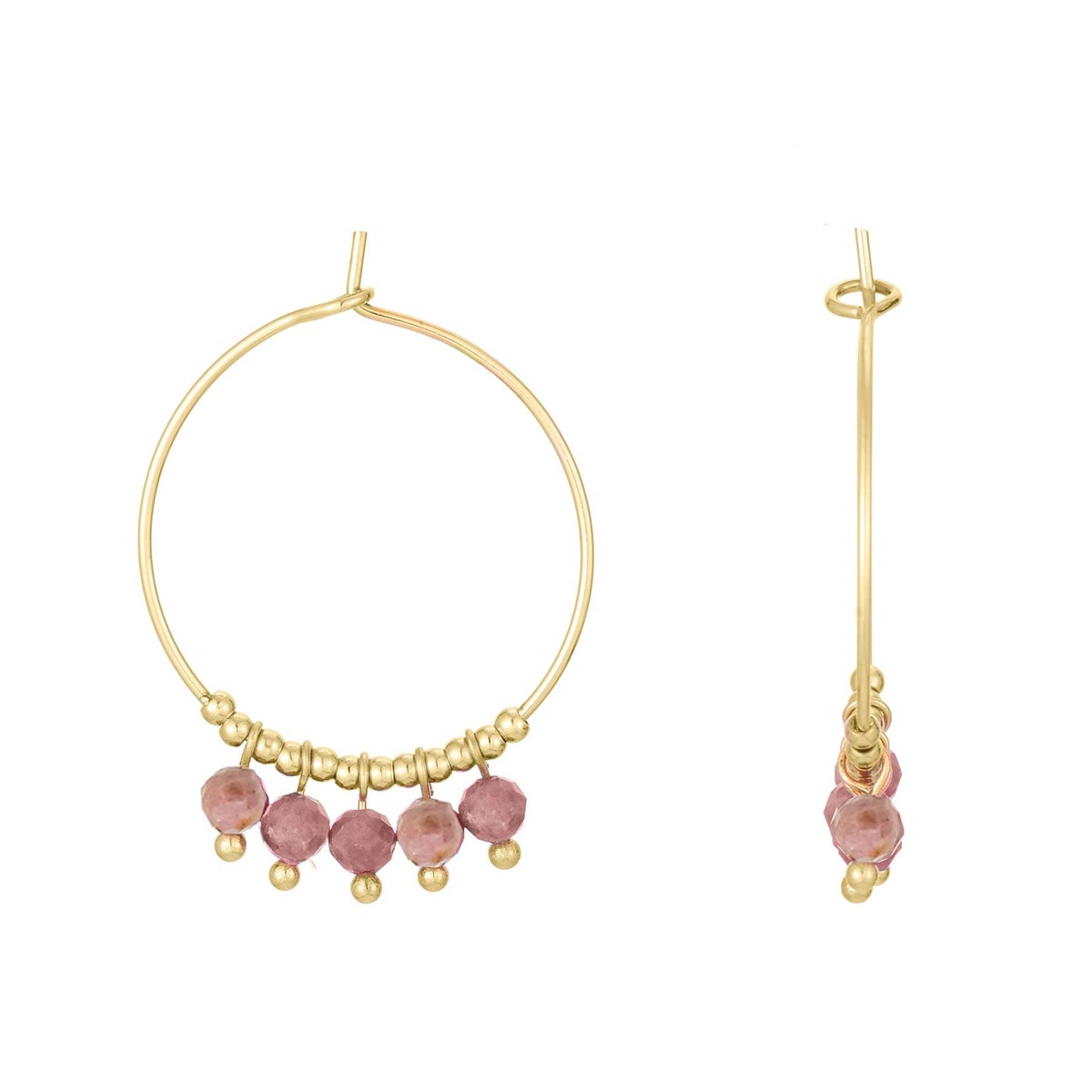 Boucles Ika Rhodonite doré or