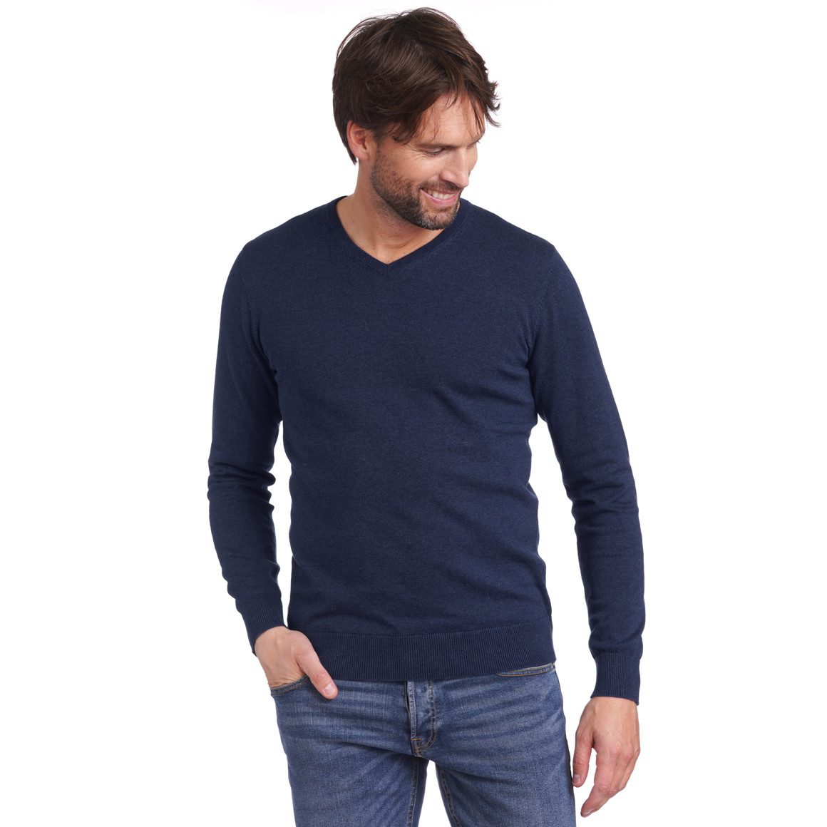 VanVaan Herren Pullover mit V-Ausschnitt dunkelblau