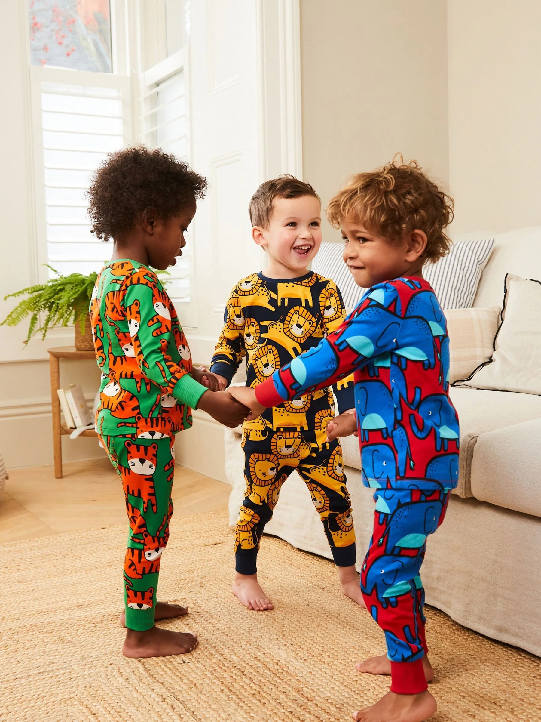 Vrolijk gekleurde dierenprint - Verpakking van 3 knusse pyjama's (9 mnd-8 jr)