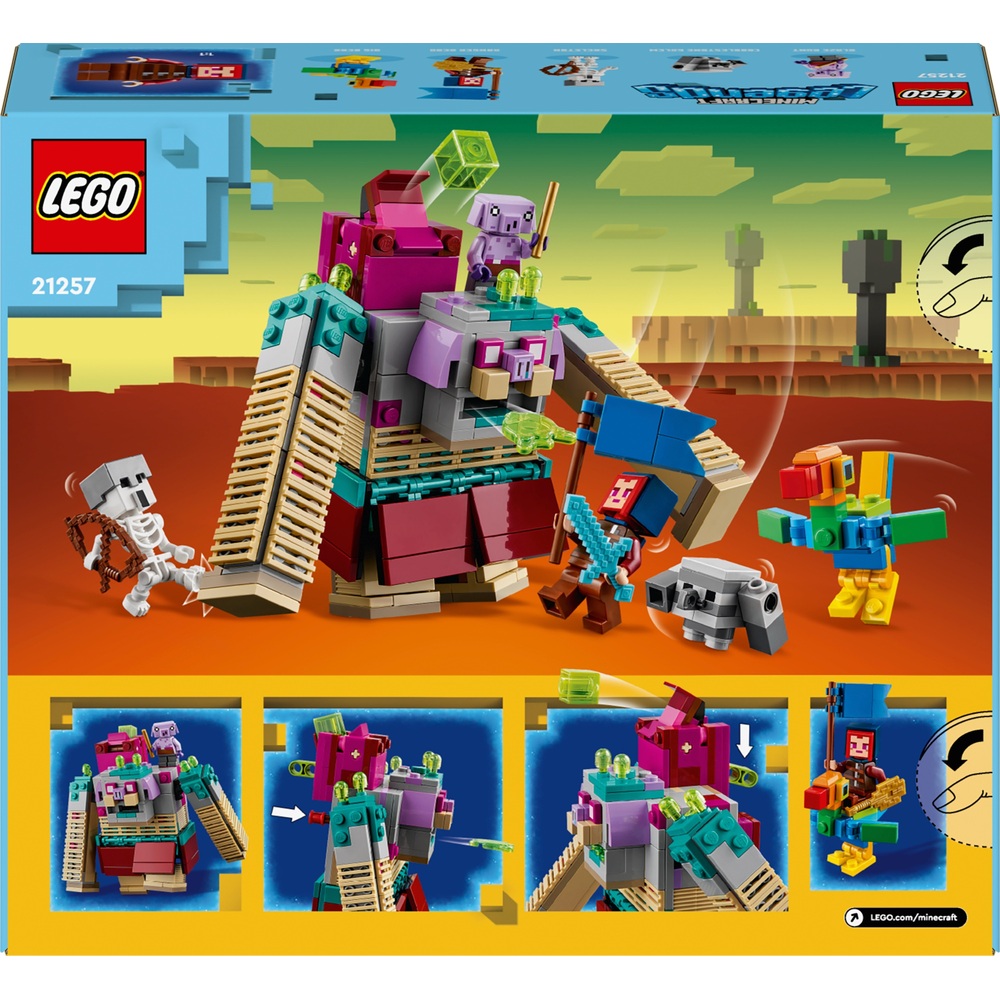 LEGO Minecraft Legends 21257 Das Set „Der Verschlinger – Showdown“