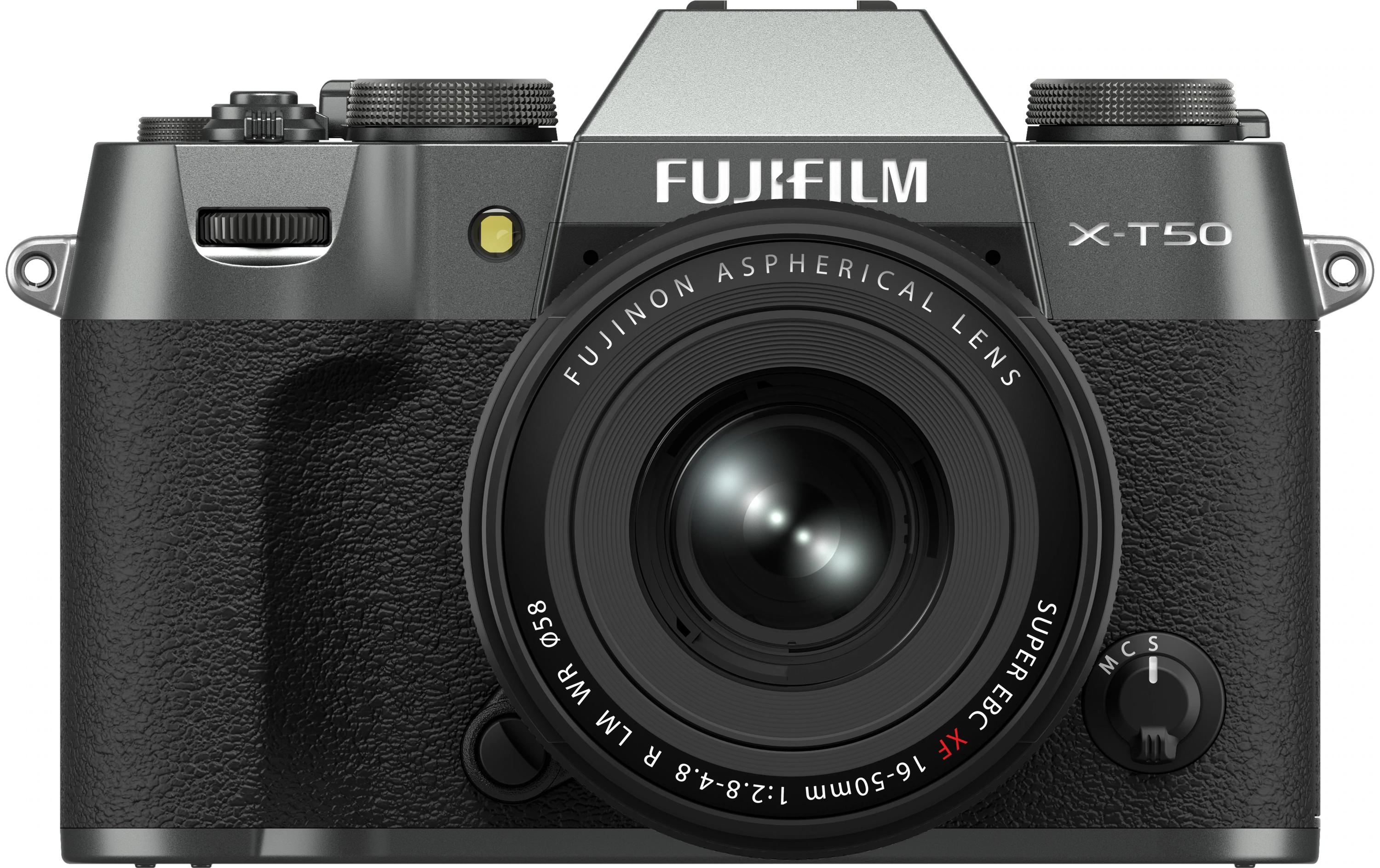 Fotokamera X-T50 Charcoal Kit XF 16-50mm<br>Kompakte Systemkamera mit 40.2-Megapixel-Sensor, 6.2K-Video und Filmsimulations-Einstellrad
