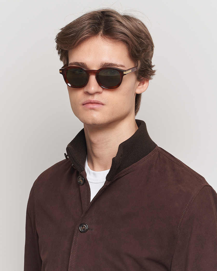 Zegna EZ0229 Sunglasses Dark Havana/Green
