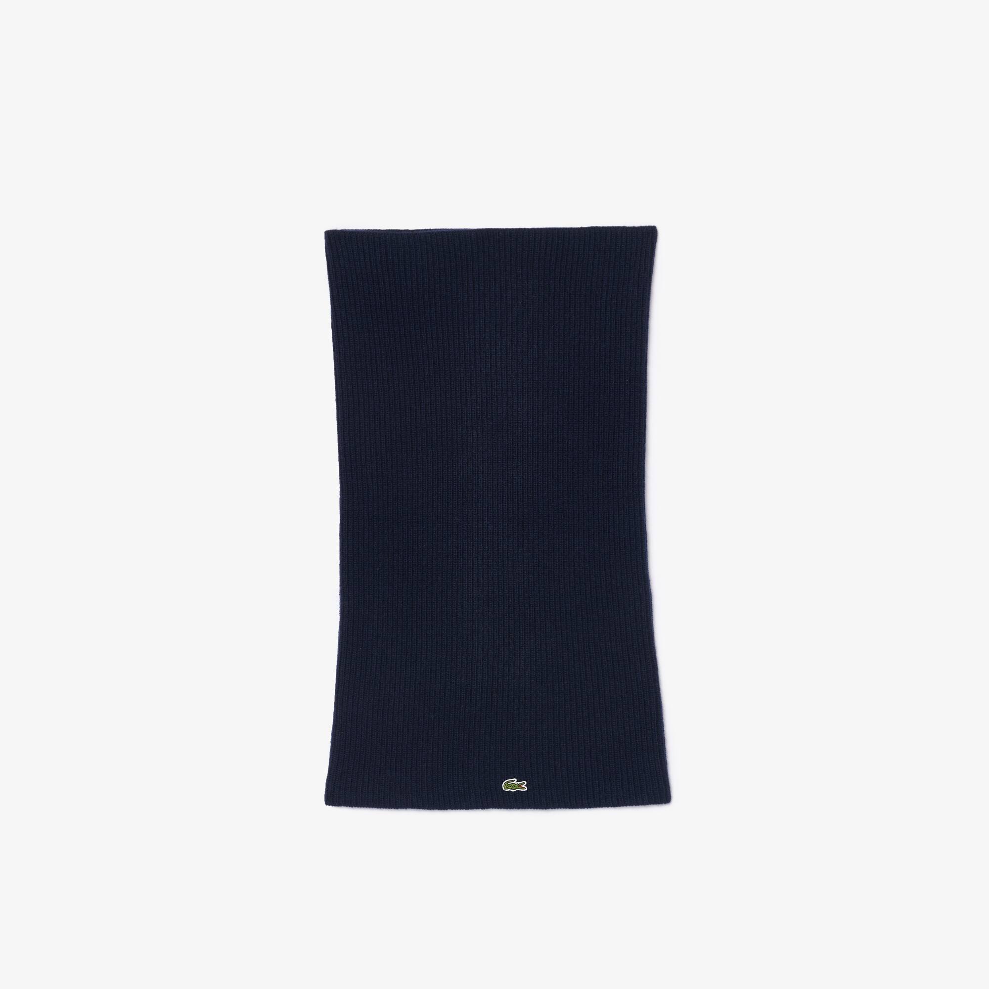Tour de cou maille côtelée en cachemire Echarpes & Etoles - Bleu - Lacoste - Femme