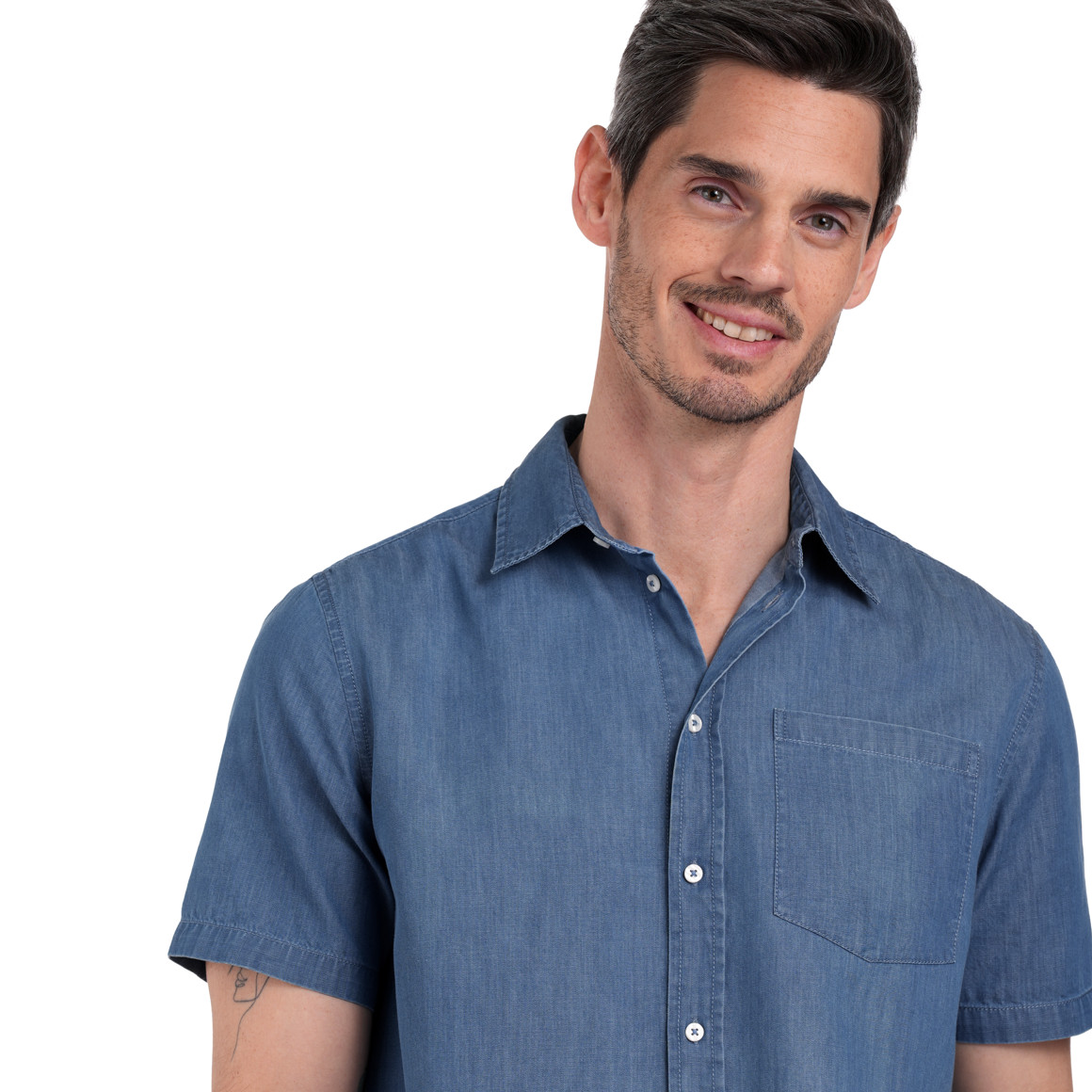 VanVaan Herren Hemd in Jeans-Optik blau