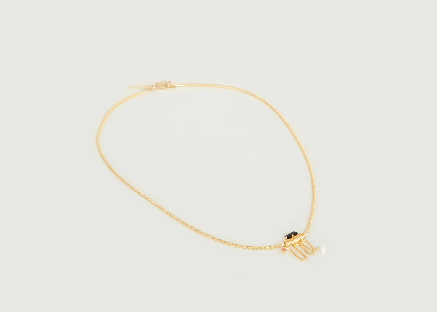 Collier Ettore Totem en laiton doré à l'or fin 24 carats Judith Benita