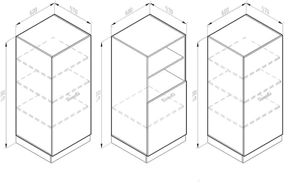 Vicco Küchenblock R-Line, Weiß Hochglanz/Anthrazit, 180 cm ohne Arbeitsplatte