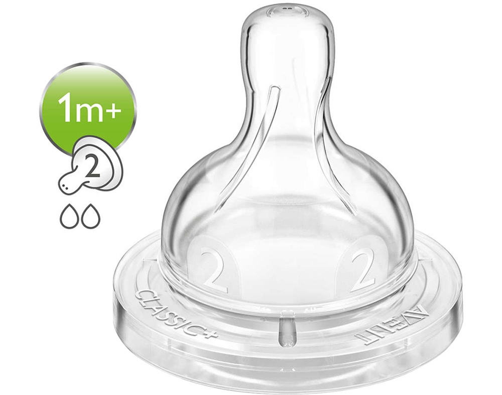 TETINA CLASSIC AVENT SILICONE FLUXO 2 1M  2UN