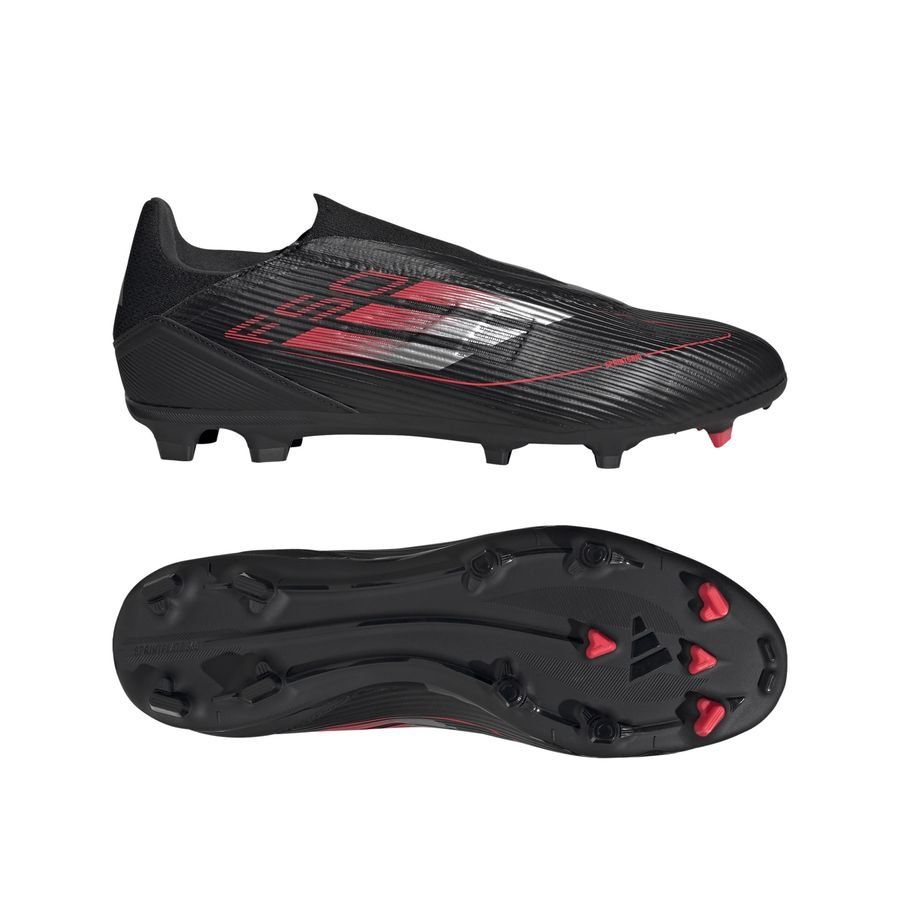 adidas F50 League Laceless FG/AG Stealth Victory - Noir/Argenté/Lucid Red