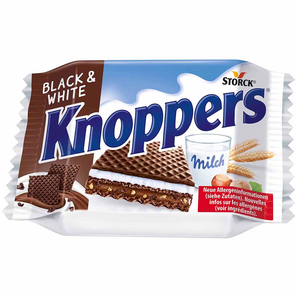 24x Knoppers Schnitte Black & White á 25g=600g MHD:1.10.25