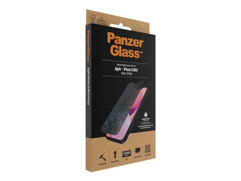 PanzerGlass - Skærmbeskytter for mobiltelefon - glas - med fortrolighedsfilter - for Apple iPhone 13 mini