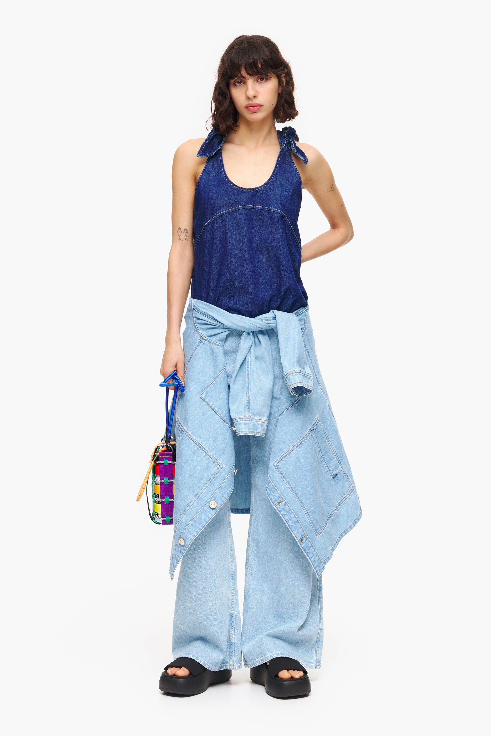 Top jeans azul escuro