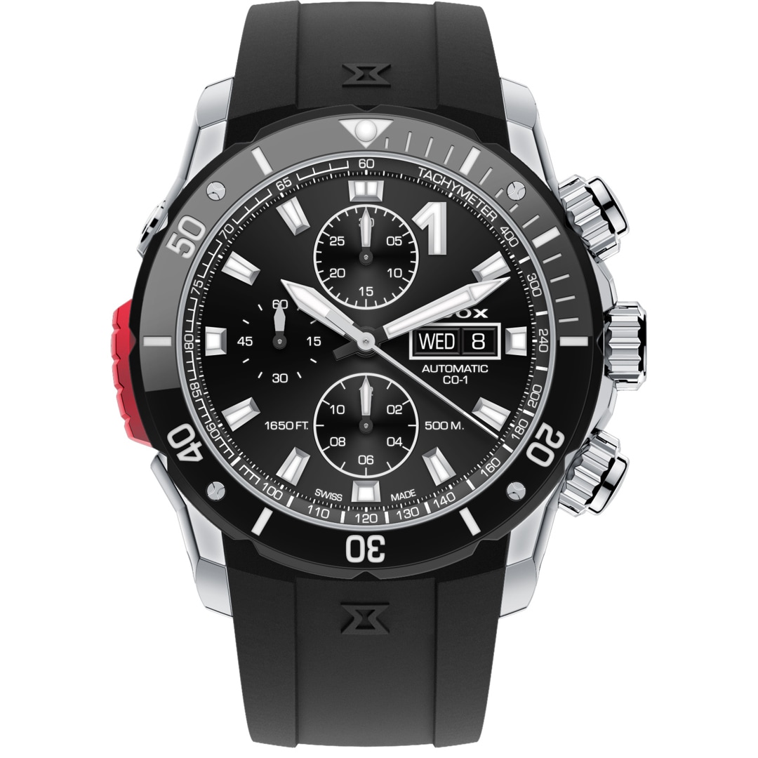 Edox CO-1 Chronograph Automatic Day-Date with Bezel Lock