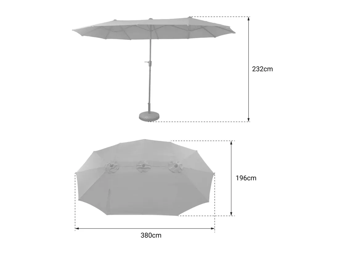 Parasol double 2x4m LINAI beige - HAPPY GARDEN