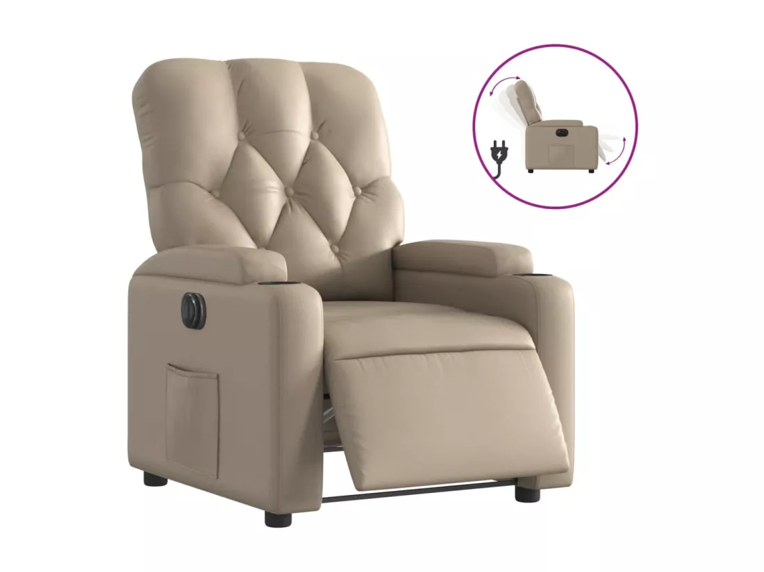 Fauteuil inclinable électrique Cappuccino Similicuir