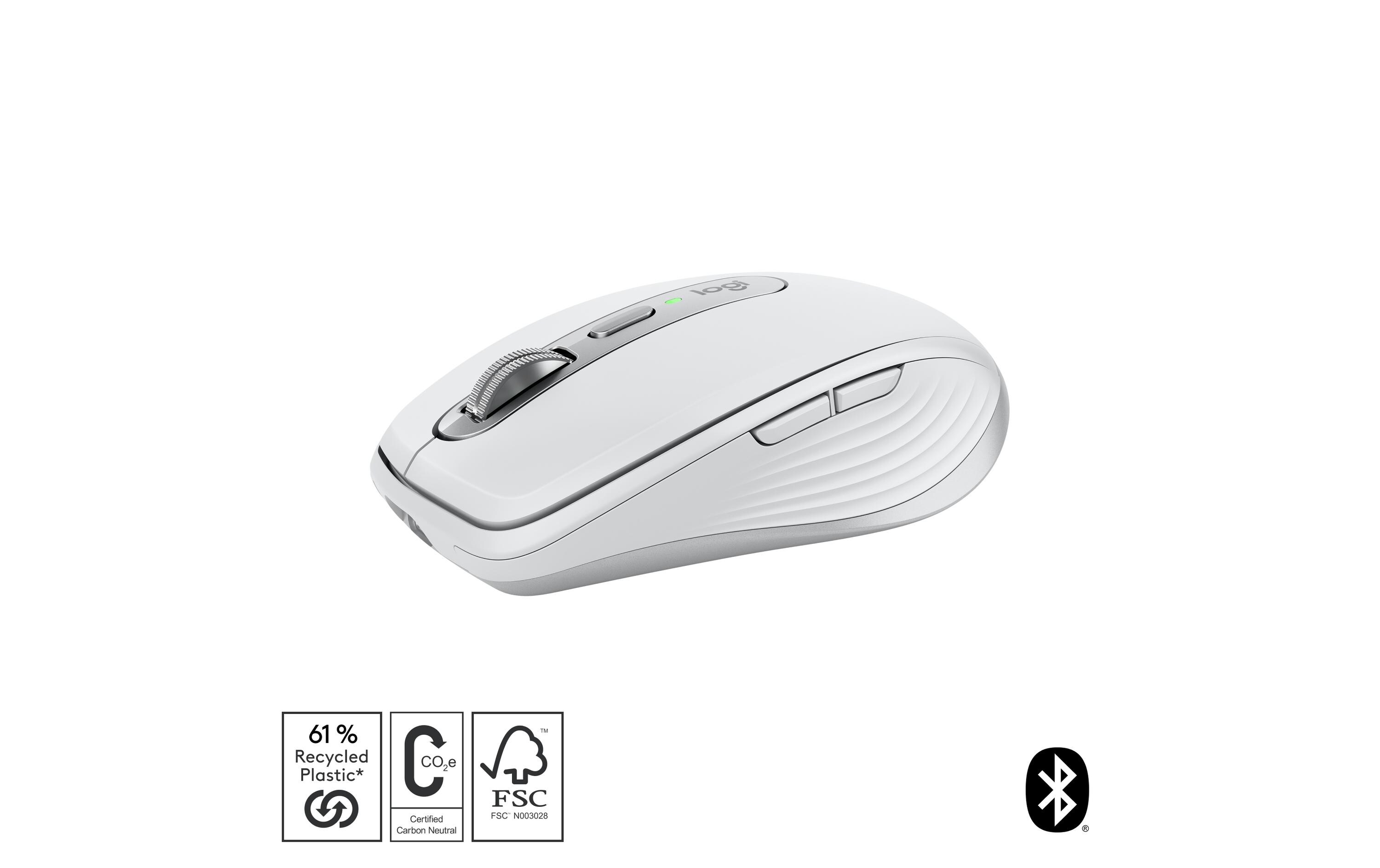 Mobile Maus MX Anywhere 3s Pale GreyKompakte kabellose Performance-Maus mit 8K DPI-Sensor