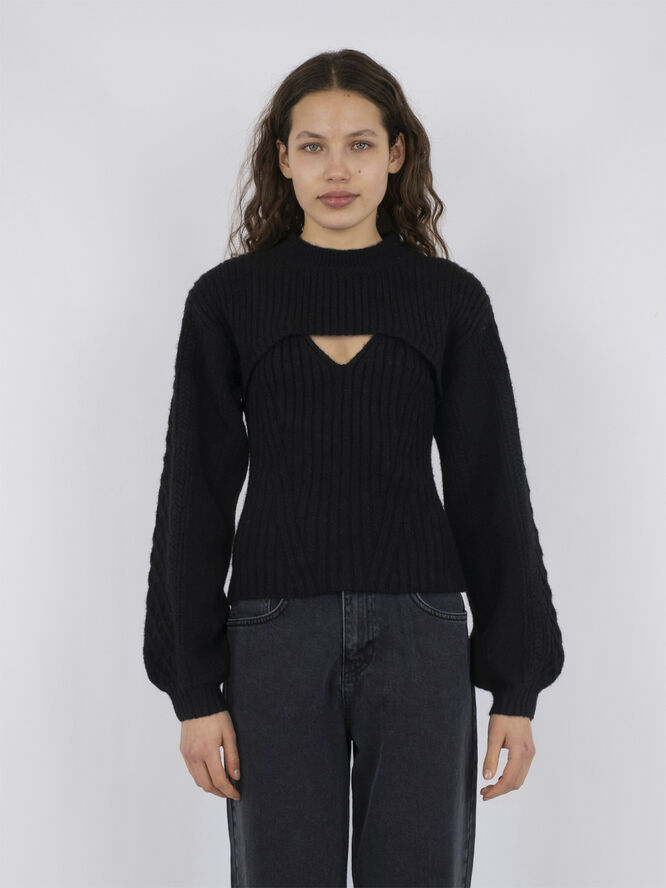 Neo Noir Bonita Bolero Knit Blouse Black